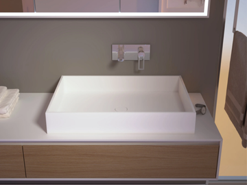 QUADRANT - Countertop rectangular Solid Surface washbasin by MOMA Design - view 2